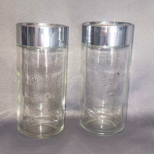 Clear Glass Salt & Pepper/Seasoning/Spices Shaker with Chrome Plastic LIds